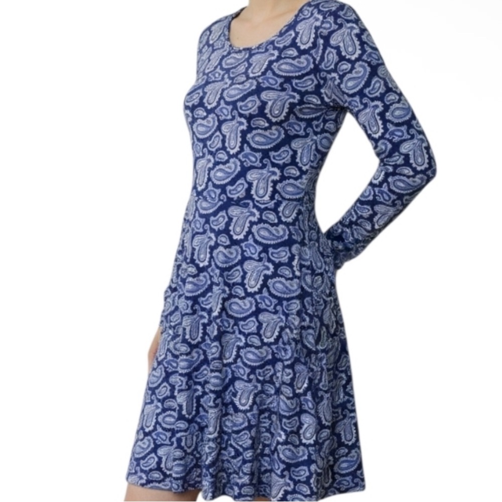 Michael kors blue paisley lightweight jersey dress size M